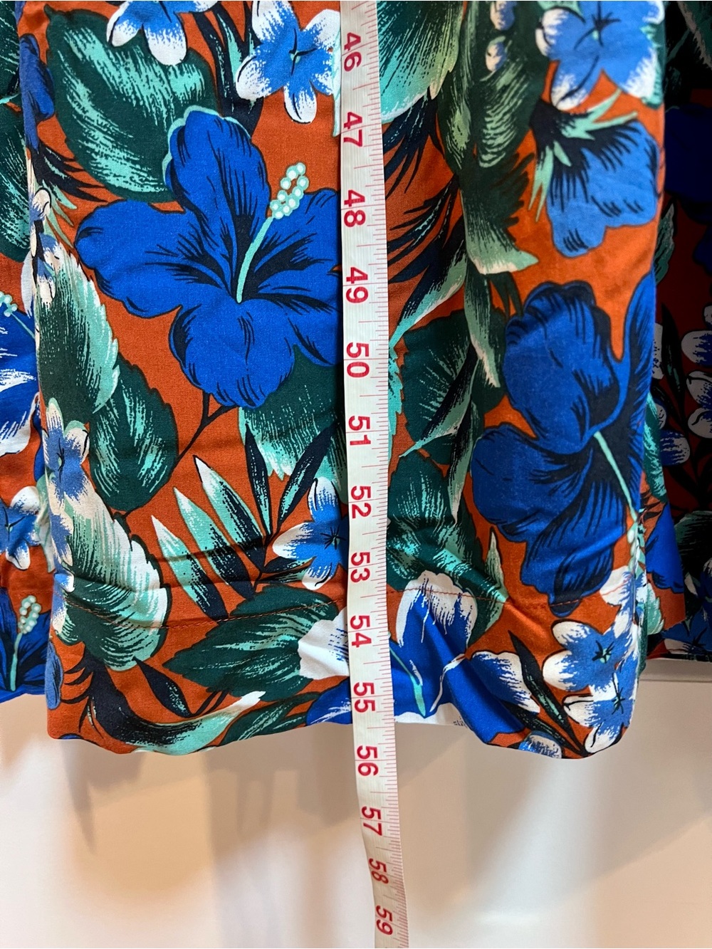 🌺 J. Crew Tropical Floral Button Up Short Sleeve Maxi Dress in Blue Sz. XL - Picture 5 of 9